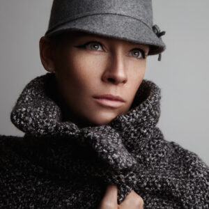 Snood laine noir minimaliste